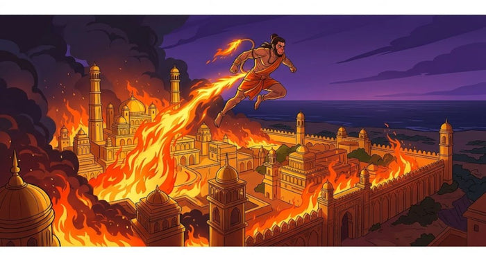 Hanuman Lanka Dahan Story for Kids in Simple Words