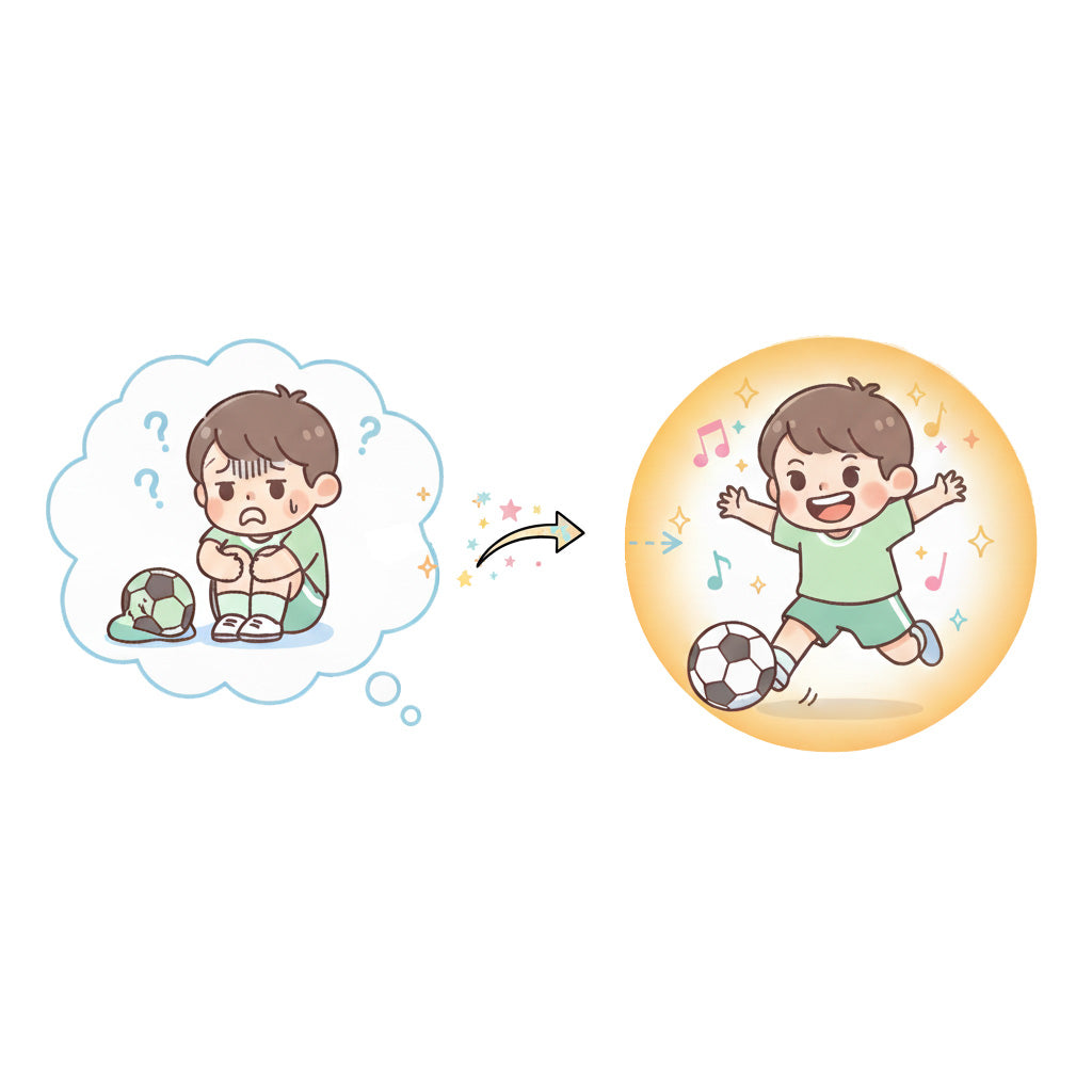 Anxious child becoming focused and calm