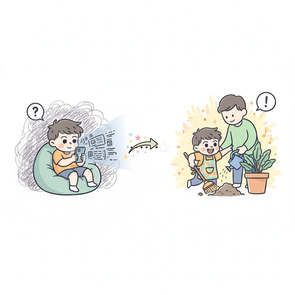 Mindless moments turning into mindful attention