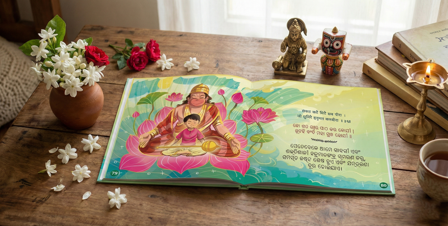Magical Hanuman Chalisa for Kids in Odia with Beautiful Illustrations (Ages 3 to 12)