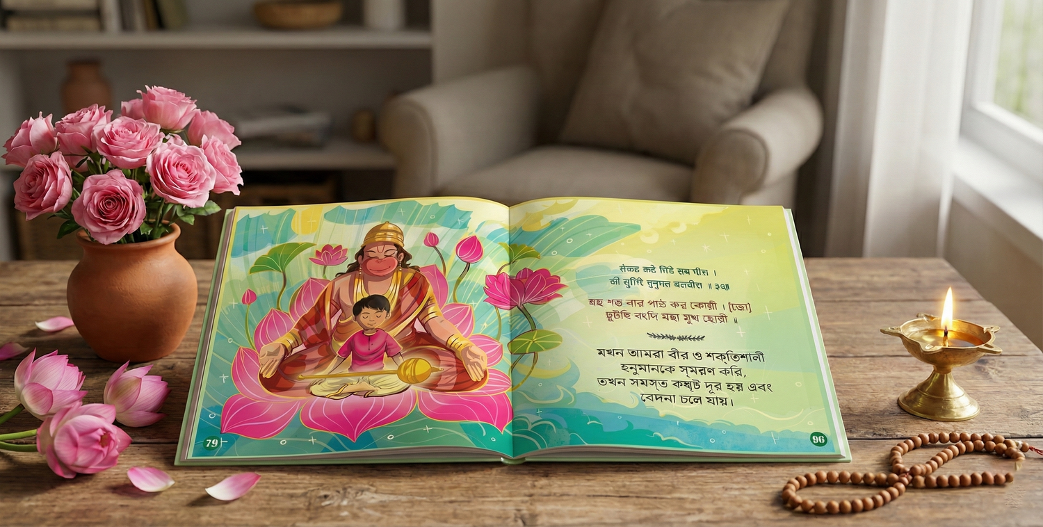 Magical Hanuman Chalisa for Kids in Bengali with Beautiful Illustrations (Ages 3 to 12)