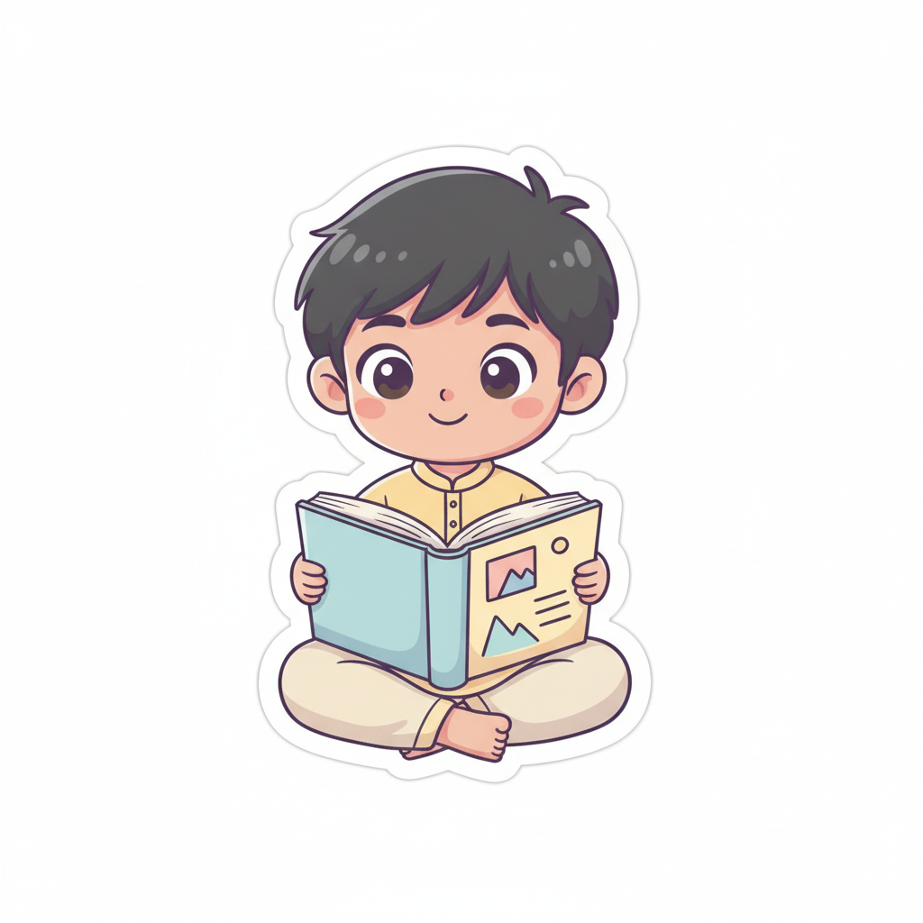 Young child learning the Chalisa with ease