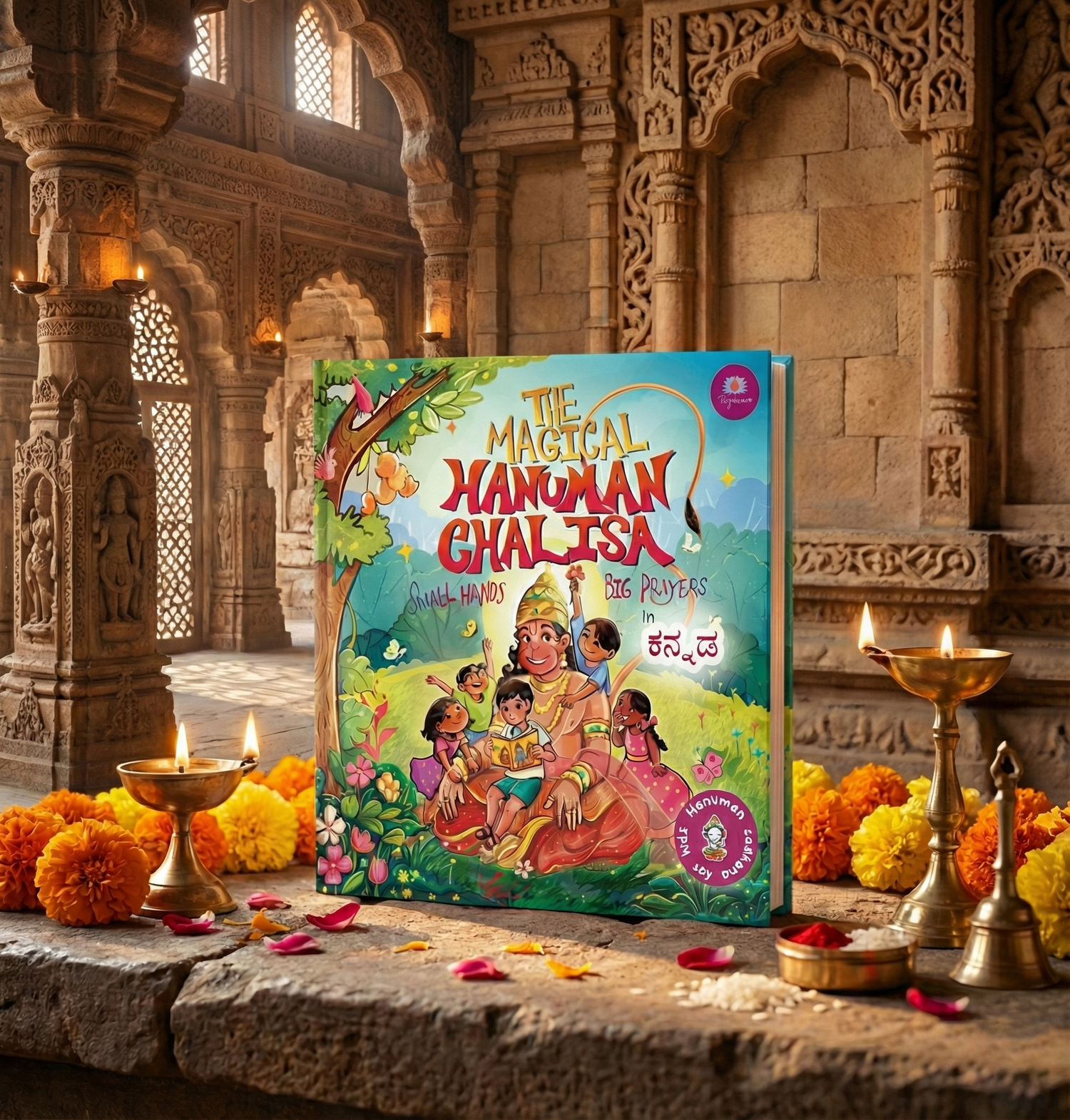 Magical Hanuman Chalisa for Kids in Kannada with Beautiful Illustrations (Ages 3 to 12)