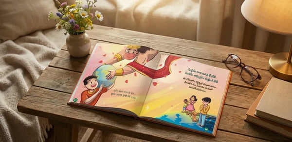 Magical Hanuman Chalisa for Kids in Telugu with Beautiful Illustrations (Ages 3 to 12)